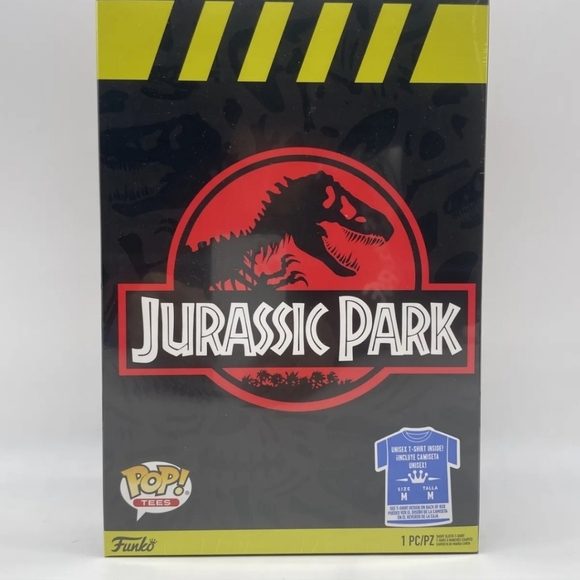 Funko Pop Tees Jurassic Park T-Shirt Size Medium M Boxed Gray Dino Tee Shirt NEW - Picture 1 of 3